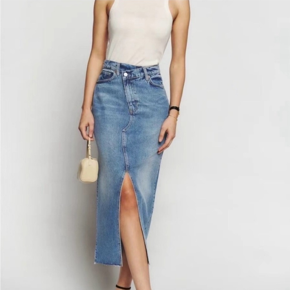 Reformation Nila Long Denim Skirt